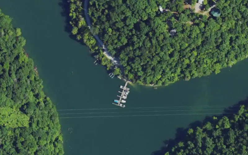 Aerial photo of the area around Twin Oaks Ramp, Russell County