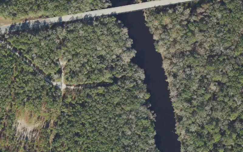 Aerial photo of the area around Twin Rivers State Forest - Sullivan Tract Canoe Access - South, Madison County