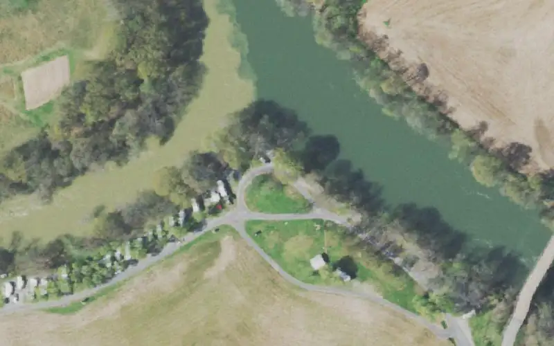 Aerial photo of the area around Two Rivers Campground, Polk County