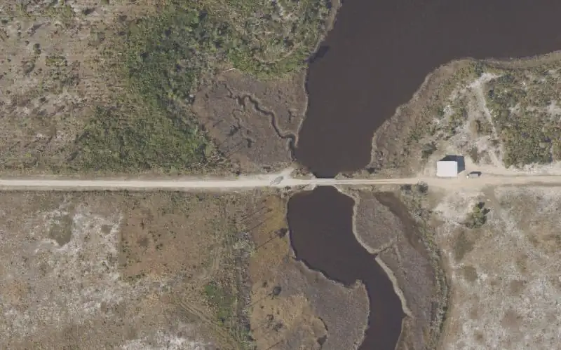 Aerial photo of the area around Tyndall Air Force Base - Farmdale Bayou Boat Launch (RESTRICTED ACCESS - PERMIT REQUIRED), Bay County