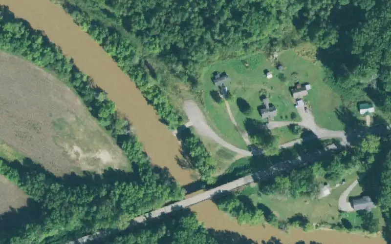 Aerial photo of the area around Unionville Bat Ramp, Dyer County