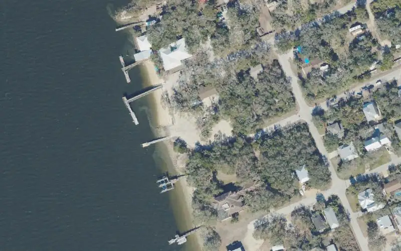 Aerial photo of the area around Usina Public Boat Ramp, St. Johns County