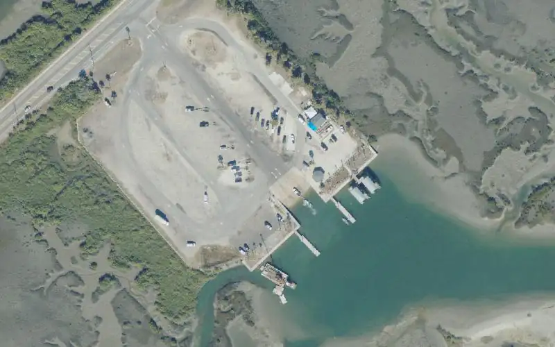 Aerial photo of the area around Vilano Public Boat Ramp, St. Johns County