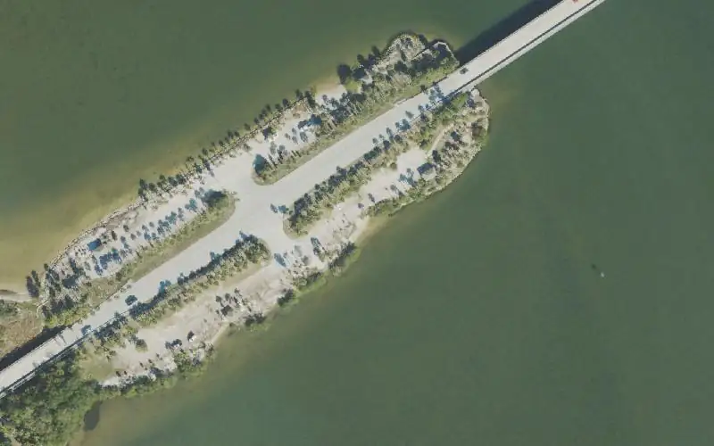 Aerial photo of the area around Wabasso Causeway Park Kayak Beach, Indian River County