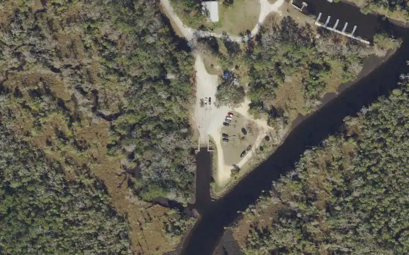Aerial photo of the area around Waccasassa Gulf Hammock Park Public Boat Ramp, Levy County