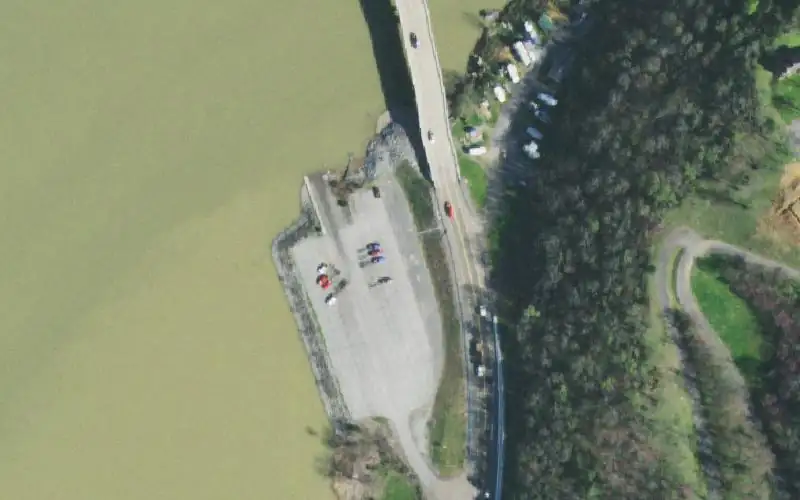 Aerial photo of the area around Walters Bridge, Cocke County