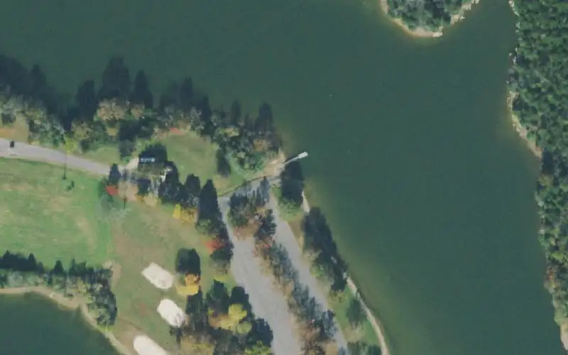 Aerial photo of the area around Wartrace Park, Jackson County