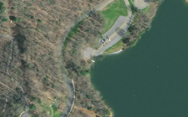 Aerial photo of the area around Watauga Dam Access, Carter County
