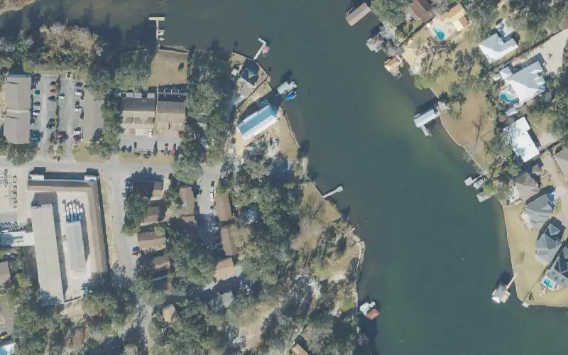 Aerial photo of the area around Water Street Boat Launch (No Parking - For Small Boats), Okaloosa County