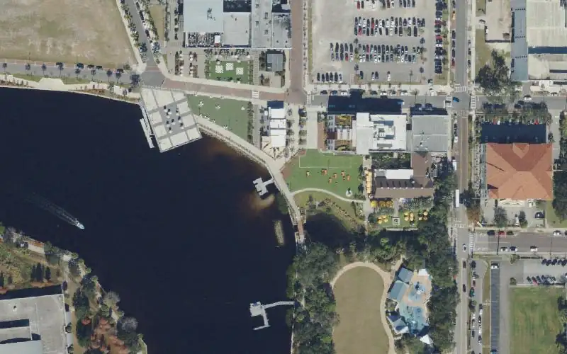 Aerial photo of the area around Water Works Park Kayak Launch Dock, Hillsborough County