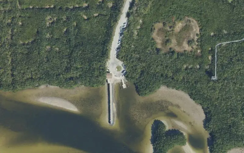 Aerial photo of the area around Weedon Island Preserve - Paddlecraft Launch, Pinellas County