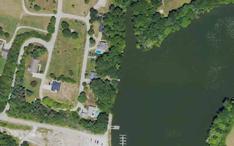 Aerial photo of the area around Wilgreen Lake (Taylor Fork) Ramp, Madison County