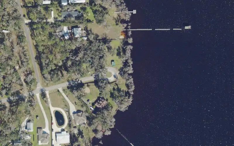 Aerial photo of the area around Williams Park Canoe/Kayak Launch, Clay County