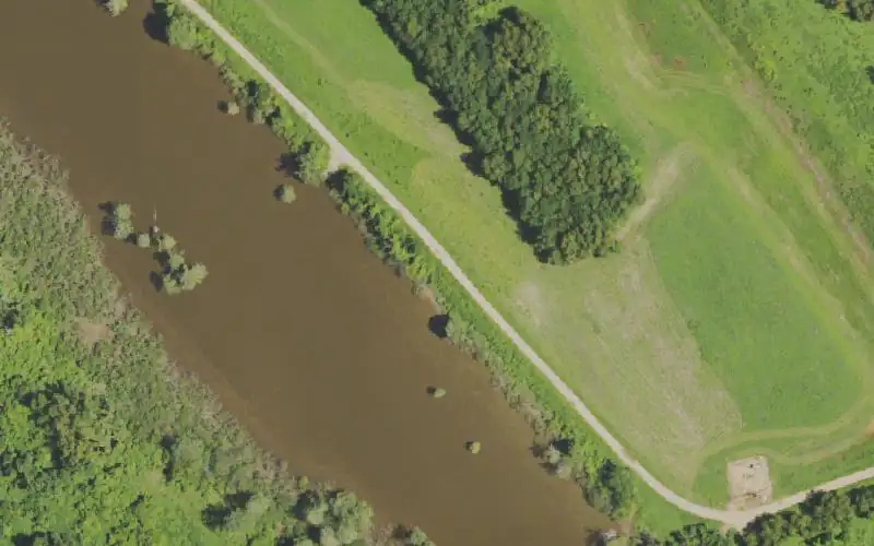 Aerial photo of the area around Willow Slough, Carlisle County