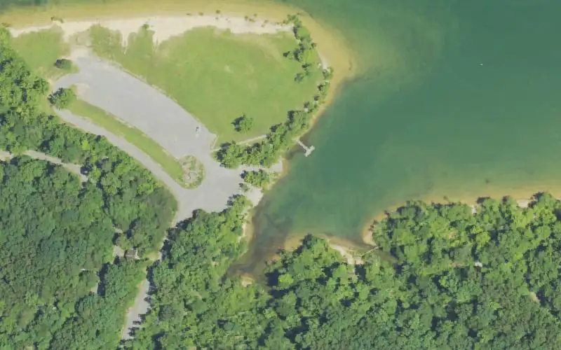 Aerial photo of the area around Zilpo, Bath County